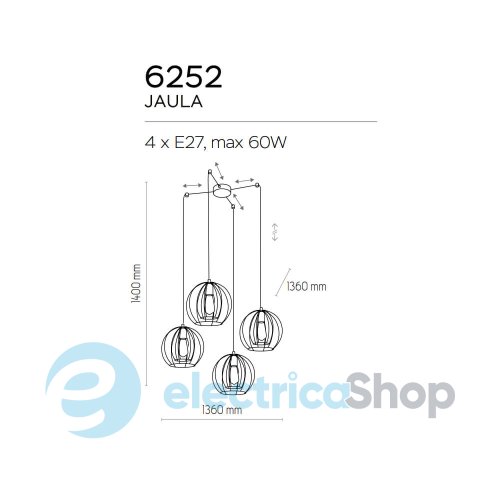 Підвісний світильник TK-Lighting JAULA 4 6252