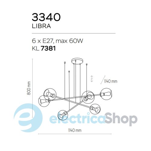 Підвісний світильник TK-Lighting LIBRA 6 3340