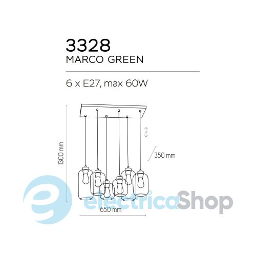 Підвісний світильник TK-Lighting MARCO GREEN 3328