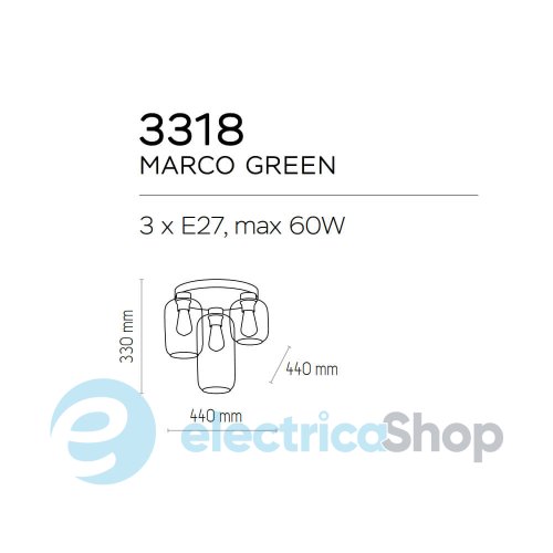 Люстра TK-Lighting 3318 MARCO GREEN
