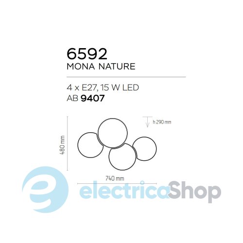 Люстра TK-Lighting 6592 MONA Nature 4