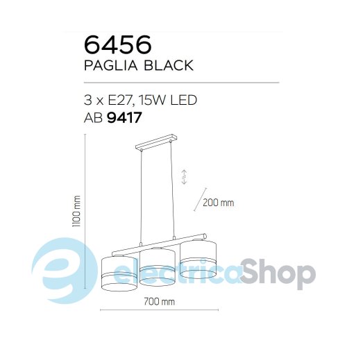 Подвесной светильник TK-Lighting PAGLIA 3 6456