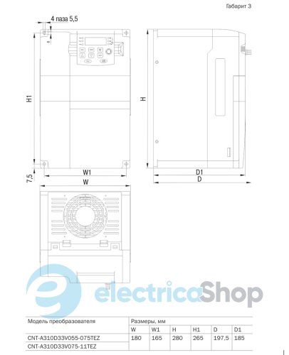 Преобразователь частоты CONTROL-A310 380В, 3Ф 5,5-7,5 kW 13-17A UEK