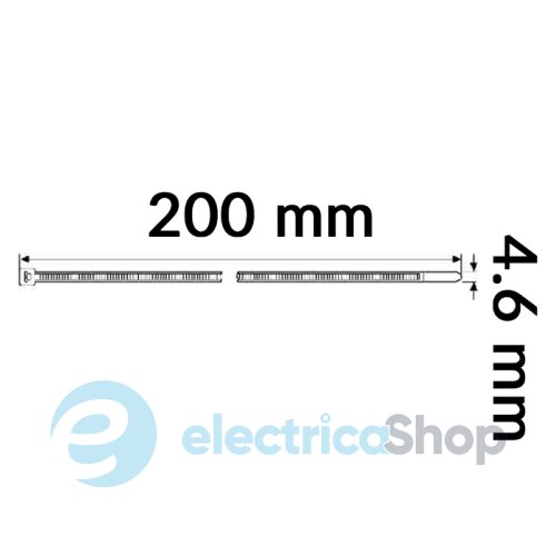 Кабельний хомут 200мм x 4,6мм HellermannTyton UB200C-B-PA66-BK (100) 138-00046