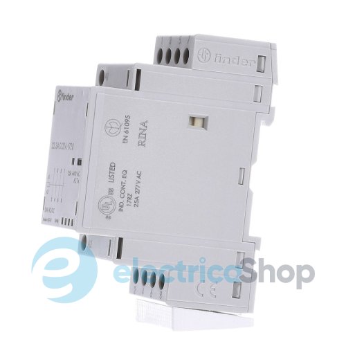 Контактор 3NO+1NC 25A 24В AC/DC AgSnO2 мех.индикатор + LED; защита кат., DIN, 35мм