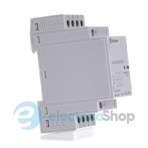 Контактор 3NO+1NC 25A 24В AC/DC AgSnO2 мех.индикатор + LED; защита кат., DIN, 35мм