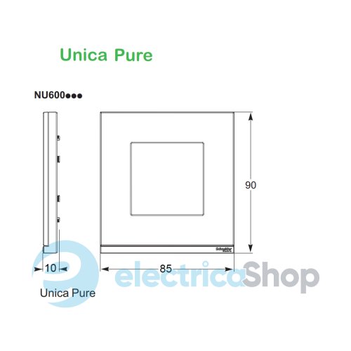 Рамка 1-постовая UNICA PURE, горизонтальная, клён/белый