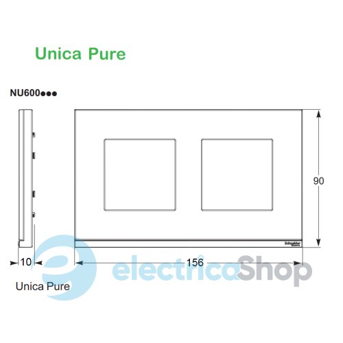 Рамка 2-постова UNICA PURE, горизонтальна, дуб/антрацит