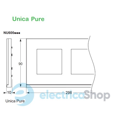 Рамка 4-поста UNICA PURE, горизонтальна, камінь/антрацит