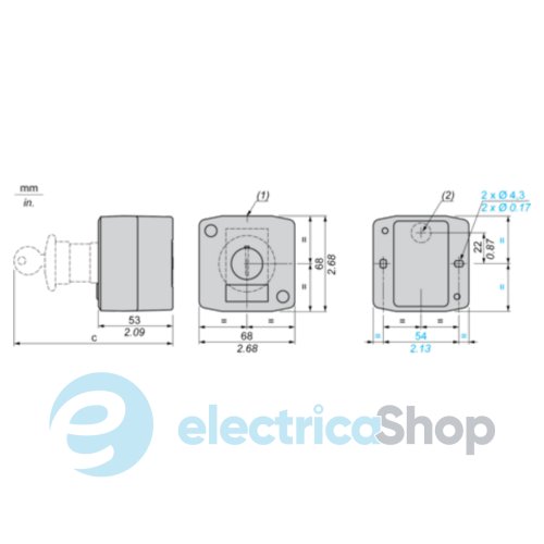 Пустой серый кнопочный пост, 1 отверстие Harmony XALD Schneider Electric XALD01