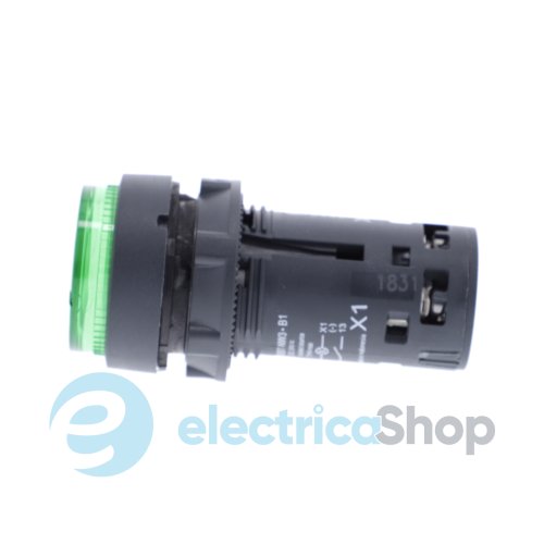 Кнопка с подсветкой Harmony XB7 Schneider Electric, моноблочная, 22 мм, зелёная 1 Н.О, 24V