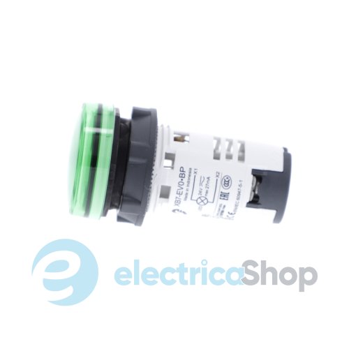 Сигнальна лампа Harmony XB7 Schneider Electric, моноблочна, 22 мм, зелена, 24 В., XB7EV03BP