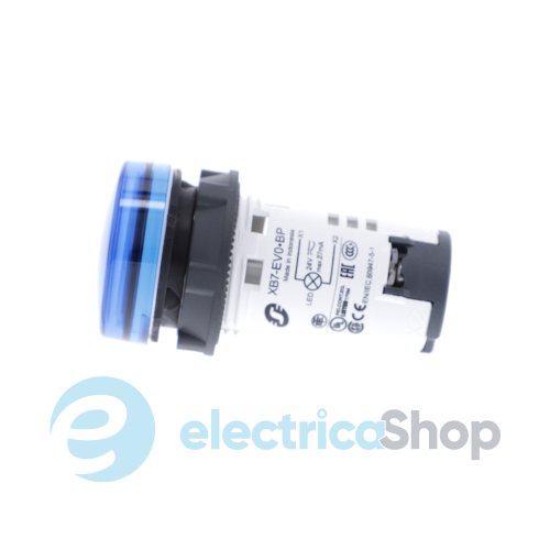 Сигнальная лампа Harmony XB7 Schneider Electric, моноблочная, 22 мм, синяя, пластик, встроенный светодиод, 24 В., XB7EV06BP