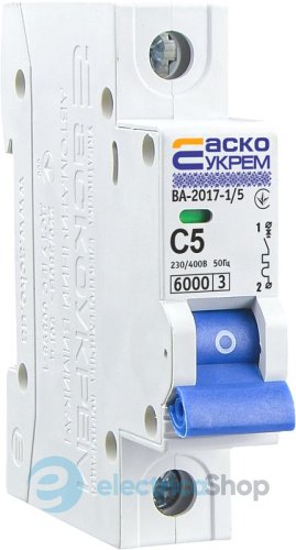 Автоматический выключатель ВА-2017/C 1P 5А АСКО, A0010170032