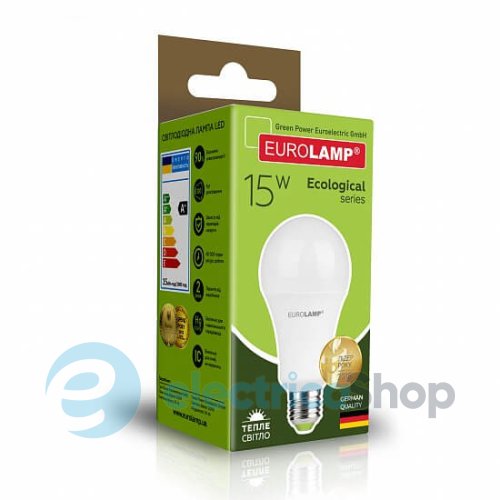 Светодиодная лампа Eurolamp ЕКО серия P А70 15W E27 3000K теплая (LED-A70-15272(P)