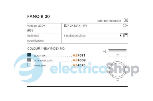 Уличный светильник Azzardo FANO R30 IP54 AZ4371