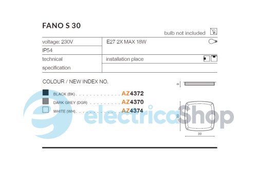 Вуличний світильник Azzardo FANO S30 IP54 AZ4374