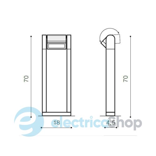 Парковий стовпчик Azzardo FRAME IP54 70 AZ4305
