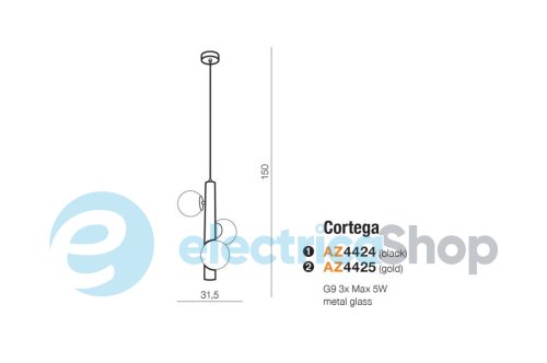 Підвісний світильник AZzardo CORTEGA AZ4425