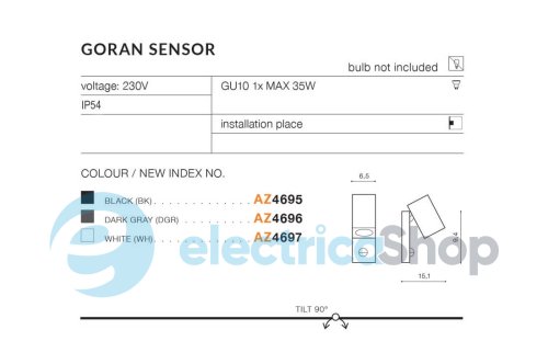Уличный светильник Azzardo GORAN SENSOR IP44 AZ4696
