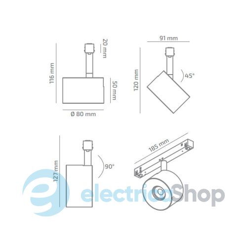 Магнитный трековый светильник BARVANOR Glaz 48 CH-TL-00940040LS490-RAL9005