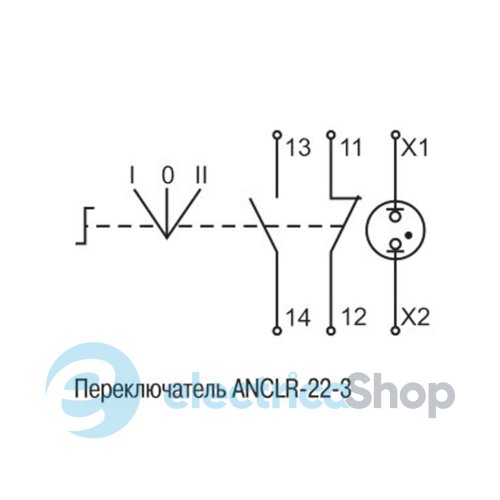 Переключатель АNСLR-22-3 на 3 фикс.полож.зеленый неон/240В I-0-II 1з+1р UEK