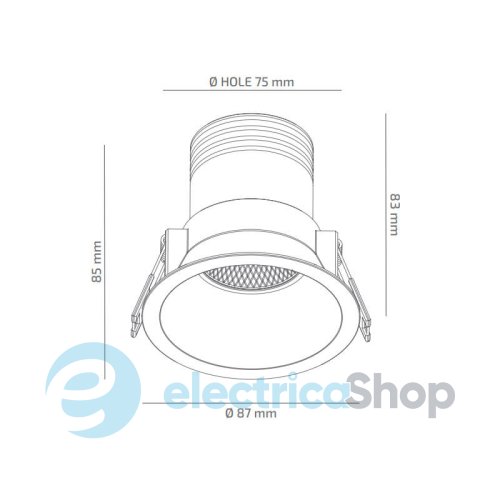 Точковий світильник BARVANOR Caldera Deep CDD-CL-00840038RF490-RAL9003