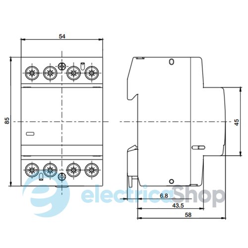 Контактор Abb ESB40-40N-01, 40А, 4Р, 4НO, 24V АC/DC