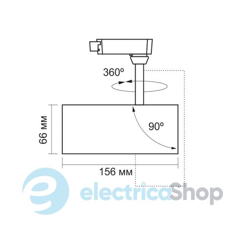 LED светильник трековый VIDEX 20W 4100K черный