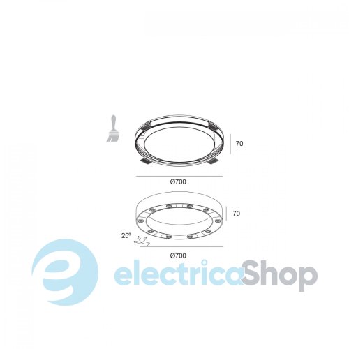 Потолочный светильник Skarlat CIRCLE RSL74107 10x3W BK 4000K врезной