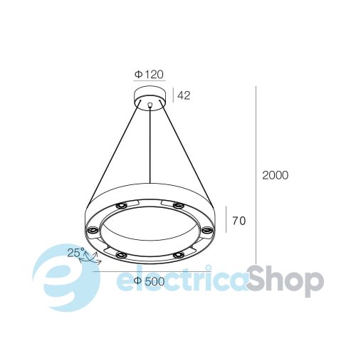 Підвісний світильник Skarlat CIRCLE RHL74110 6x3W BK 4000K