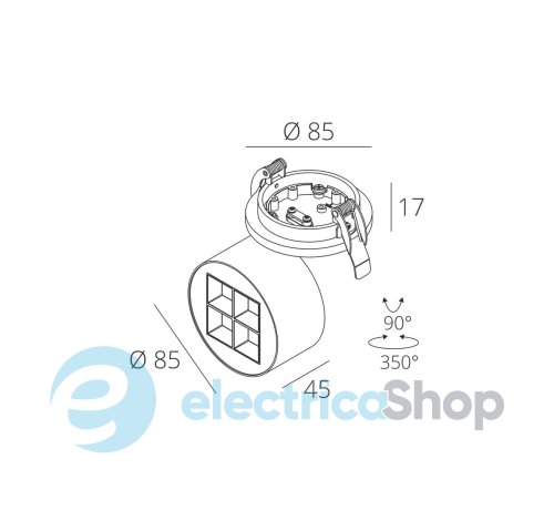 Точечный встраиваемый светильник Skarlat MEGA RSL74265 4x2.5W WH+BK 3000K