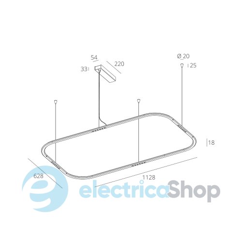 Підвісний світильник Skarlat LACE RHL7785 25W BK 4000K