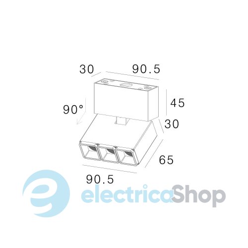 Точечный накладной светильник Skarlat GRATA RSLC78025 3x2W BK 3000K