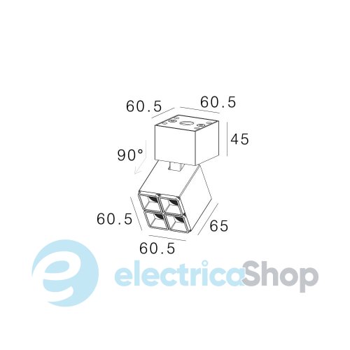 Точечный накладной светильник Skarlat GRATA RSLC78026 4x2W BK 3000K