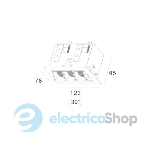 Точковий вбудований світильник Skarlat RETE RSL74113 3x2W WH+BK 4000K