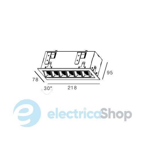 Точковий вбудований світильник Skarlat RETE RSL74109 6x2W WH+BK 4000K