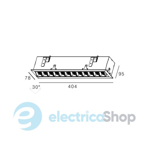 Точковий вбудований світильник Skarlat RETE RSL74108 12x2W WH+BK 4000K