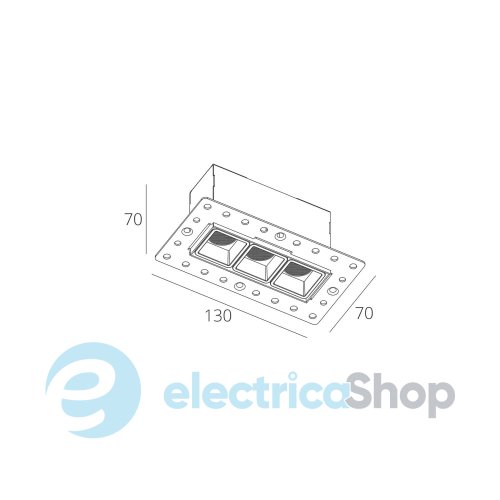 Точечный встраиваемый светильник Skarlat EVA RSL74145 3x2W BK 3000K