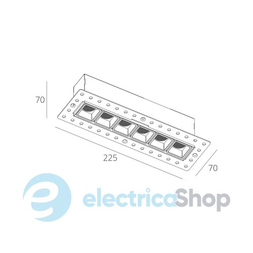 Точечный встраиваемый светильник Skarlat EVA RSL74146 6x2W BK 3000K
