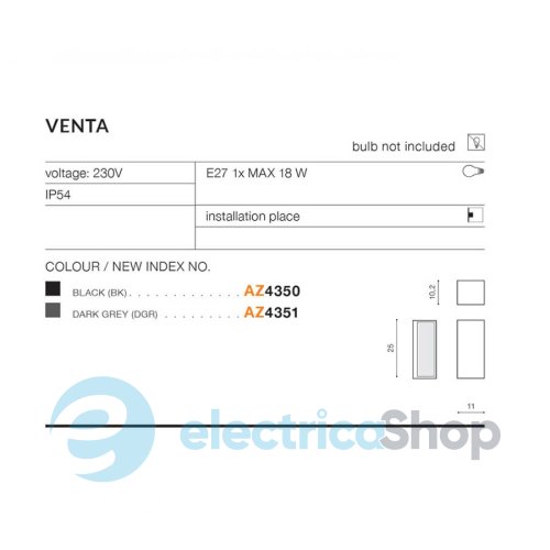 Уличный светильник AZzardo Venta IP54 AZ4351