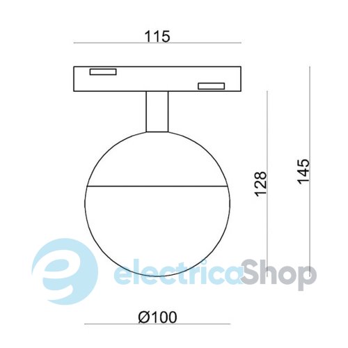 Магнитный трековый светильник Kloodi 7W 120° 3000К 100mm Osram 2835 560LM KDMG-MOON100 3K BK