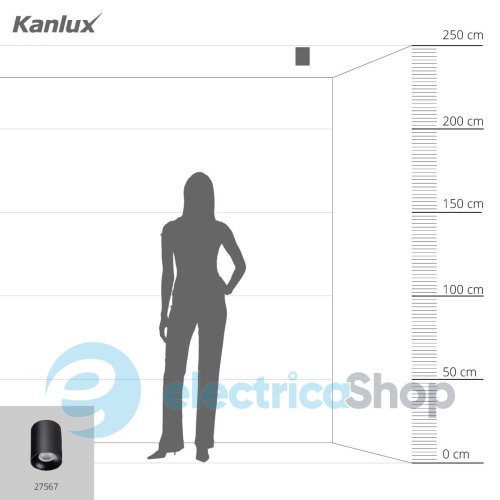 Точковий cвітильник Kanlux RITI GU10 B/B (27567)