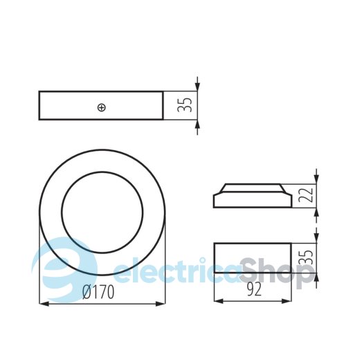 Накладной светильник Kanlux CARSA V2LED 12W-WW-B 33535