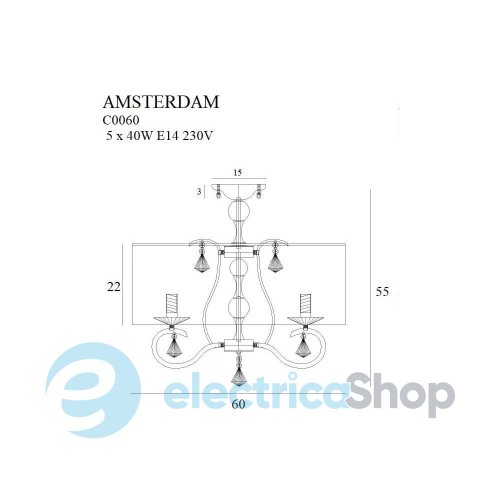 Стельова люстра MAXLIGHT AMSTERDAM 60 cm C0060