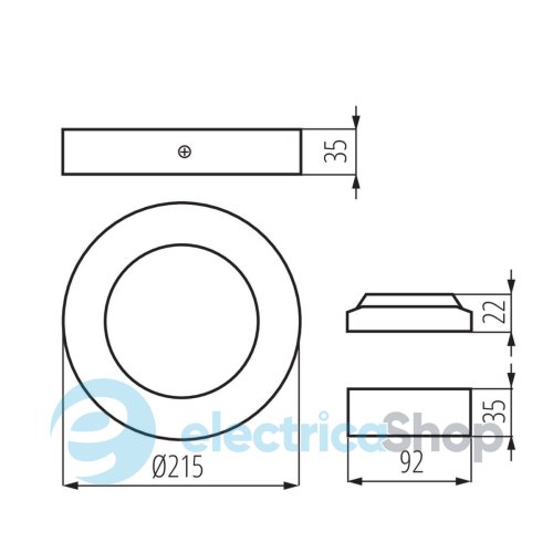 Накладний світильник Kanlux CARSA V2LED 18W-WW-B 33539