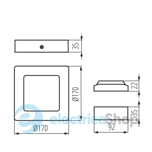 Накладной светильник Kanlux KANTI V2LED 12W-WW-B 33551