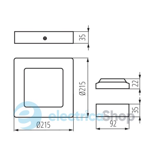 Накладной светильник Kanlux KANTI V2LED 18W-WW-B 33555