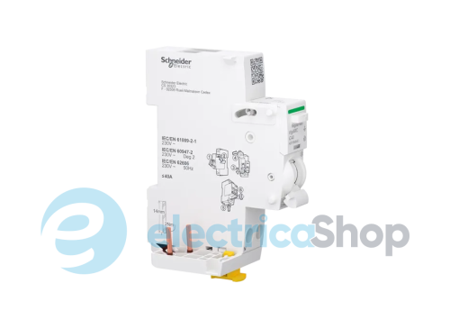 Блок AFDD с дополнительным блоком УЗО, Acti9 VigiARC iC40, 2P, 40 A, 30 мА, тип A-SI SE Acti9 A9TYB4640