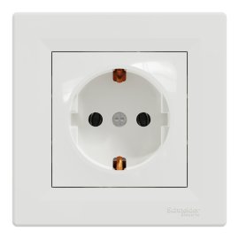 Розетка с заземлением Asfora Schneider Electric EPH2900121 белый